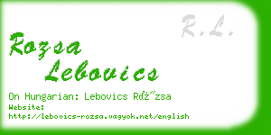 rozsa lebovics business card